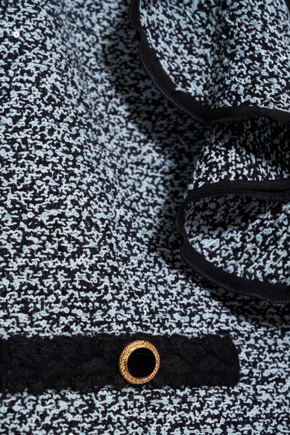 SEQUIN TWEED JACKET WITH VOLANT COLLAR - 3