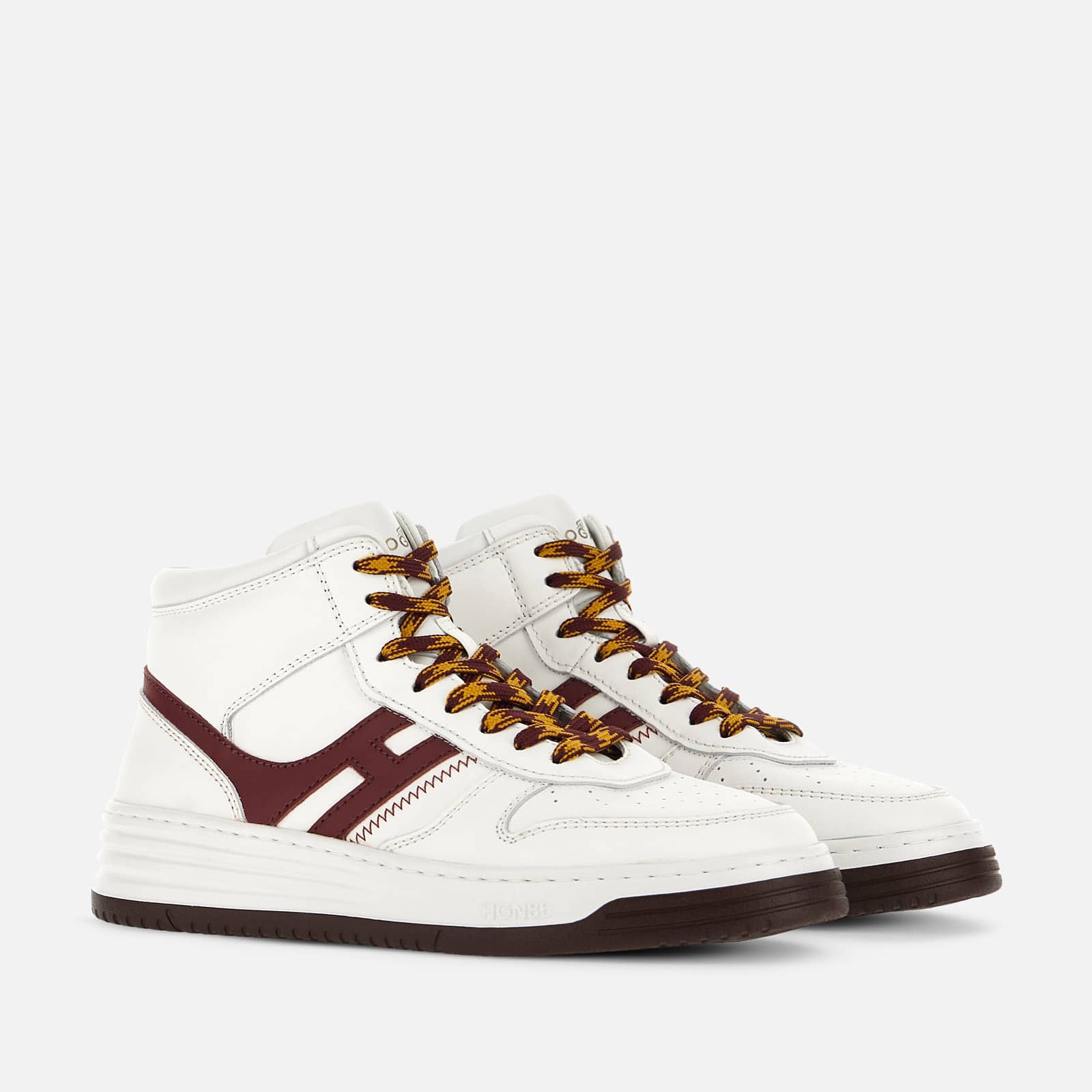 HOGAN Sneakers High Top Hogan H630 White Burgundy REVERSIBLE