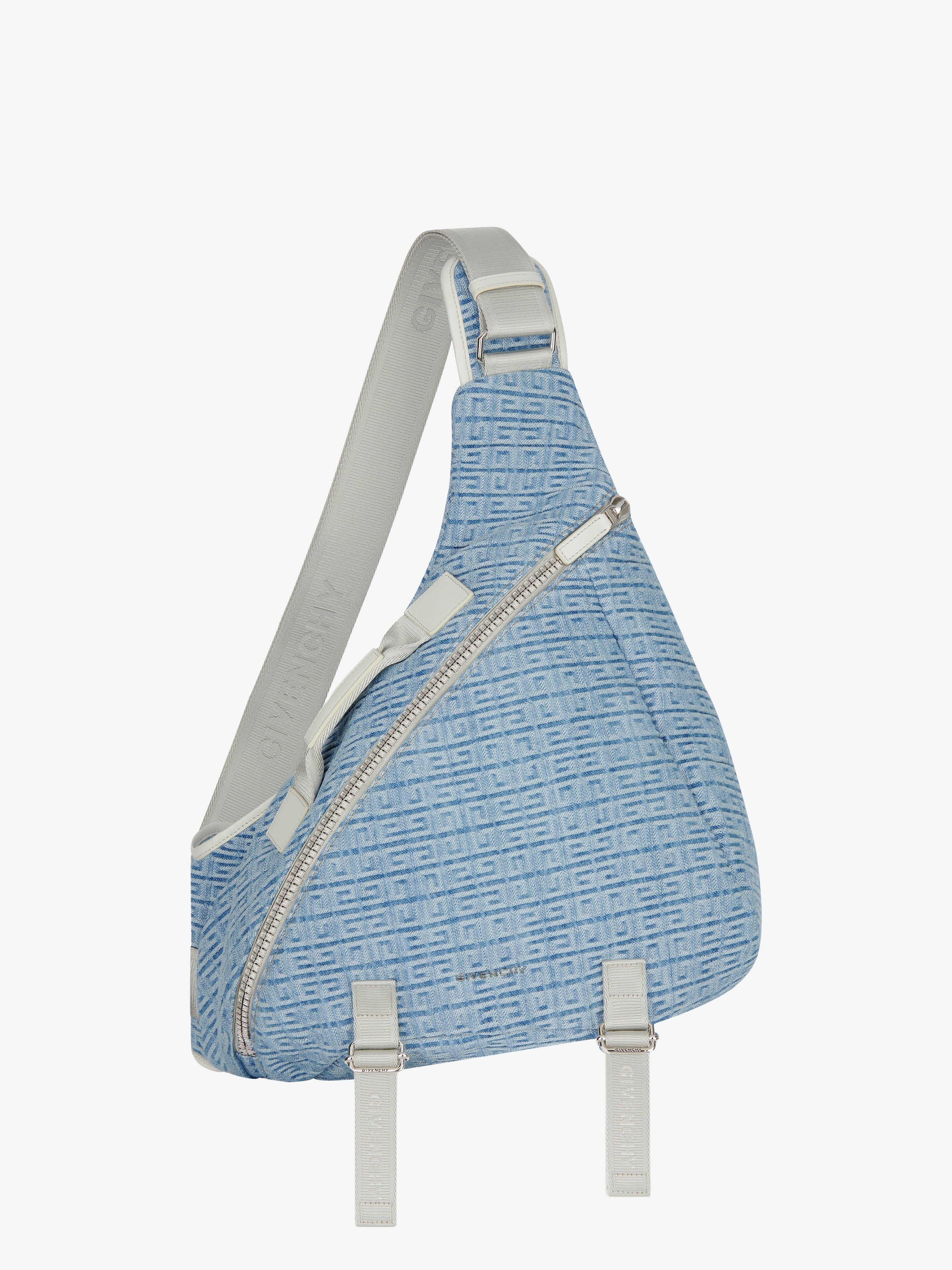 MEDIUM G-ZIP TRIANGLE BAG IN 4G DENIM - 1