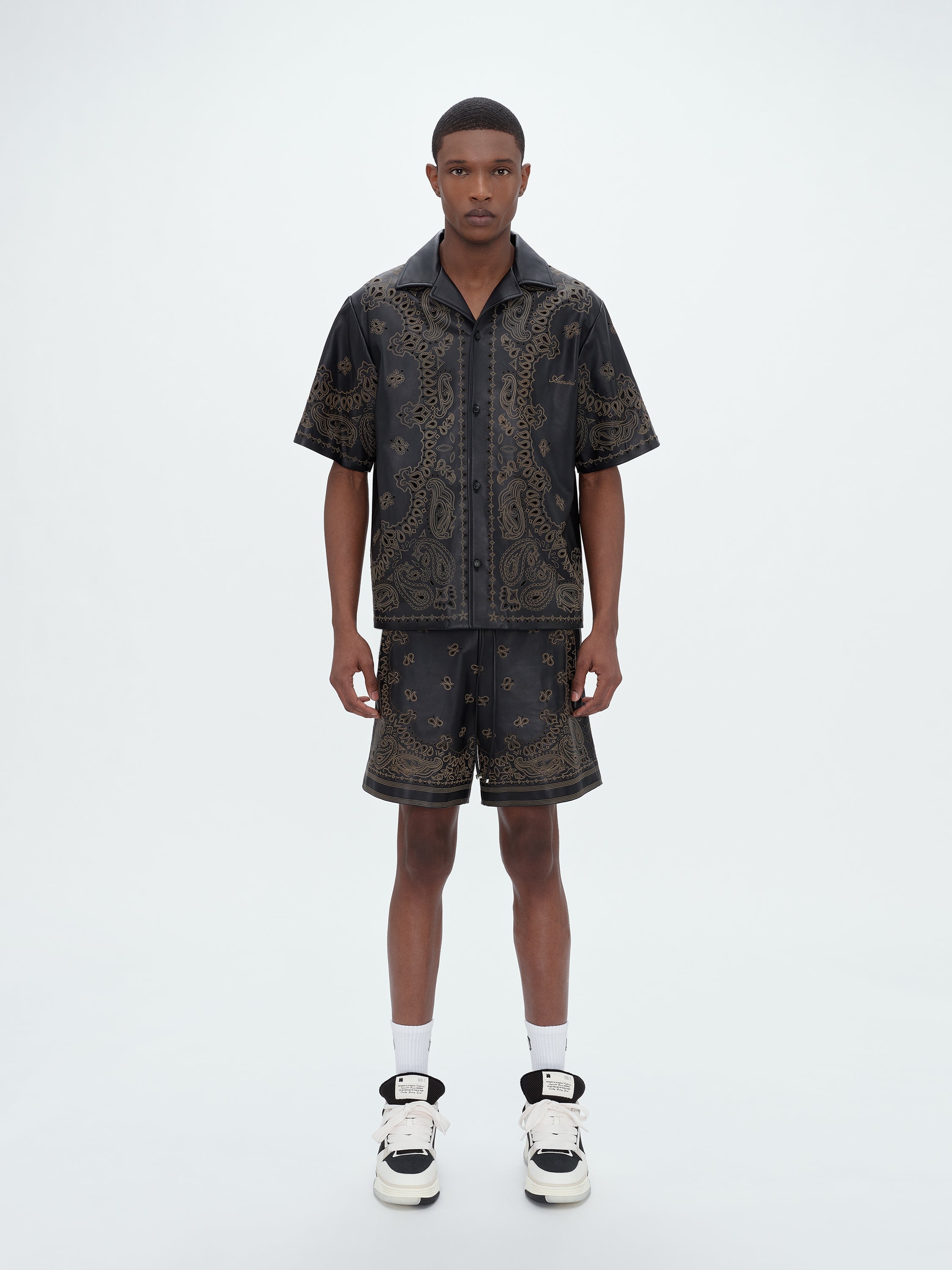 LEATHER BANDANA SHORT - 2