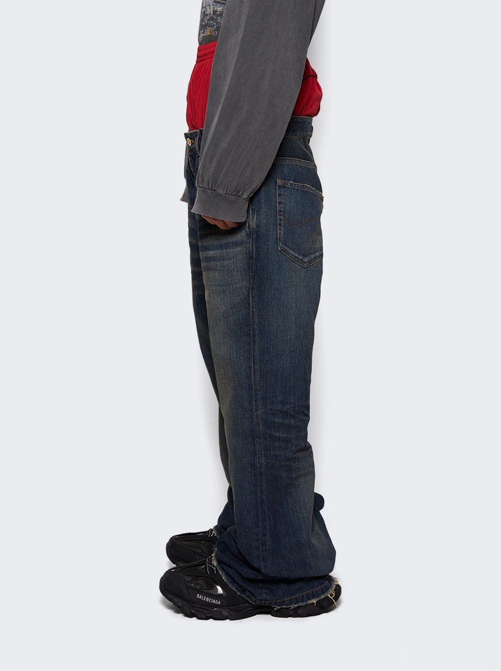 Layered Jeans Whisker - 3