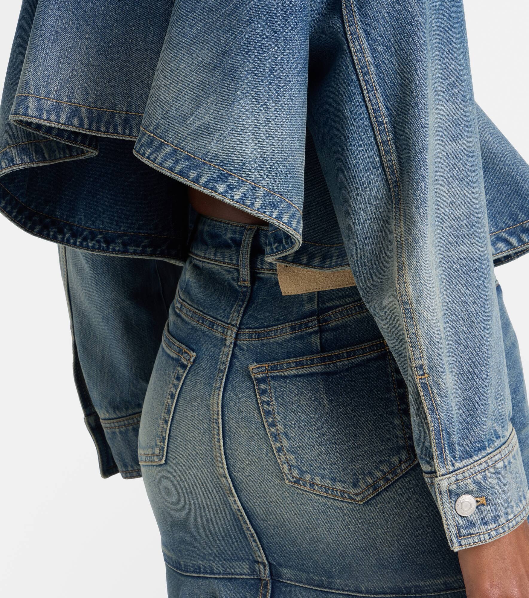 Peplum denim jacket - 6