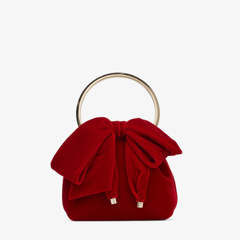 Bon Bon Red Velvet Bag With Bow 1