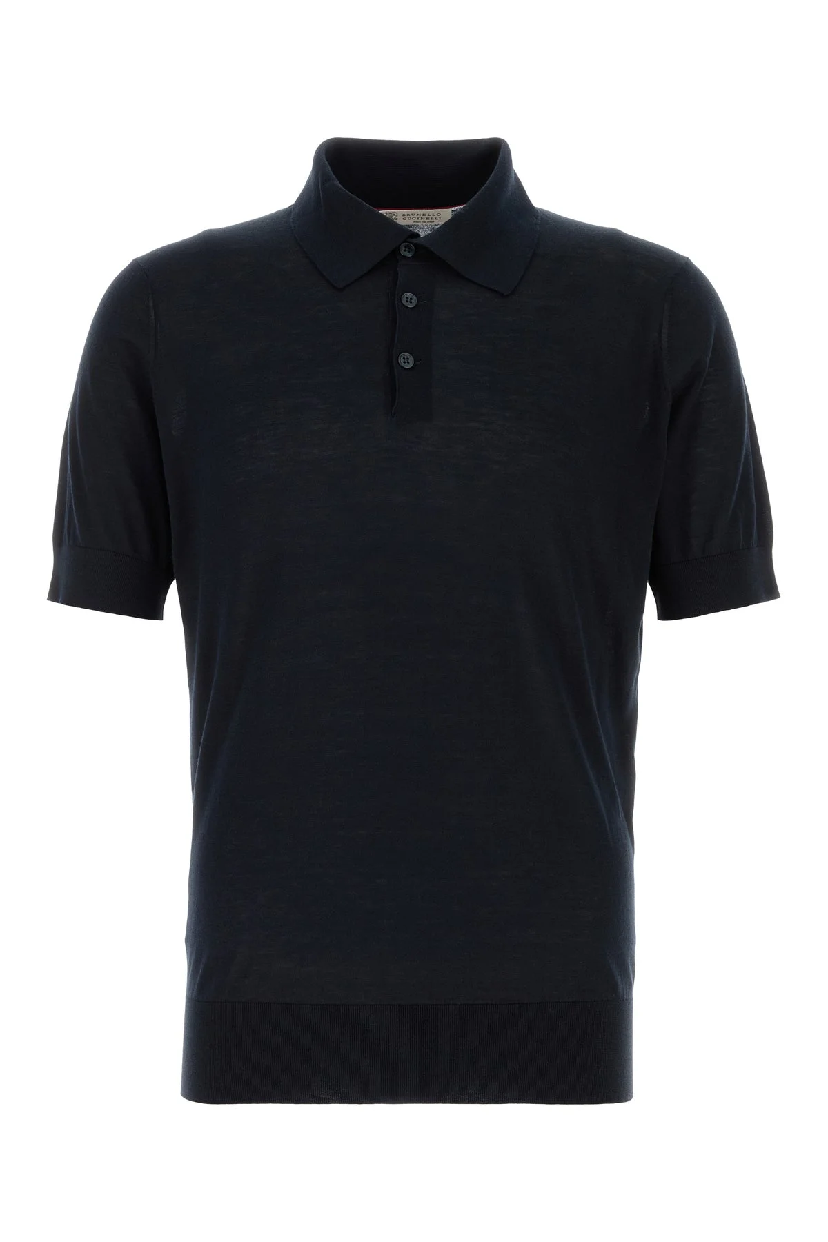 Midnight blue silk blend polo shirt - 1