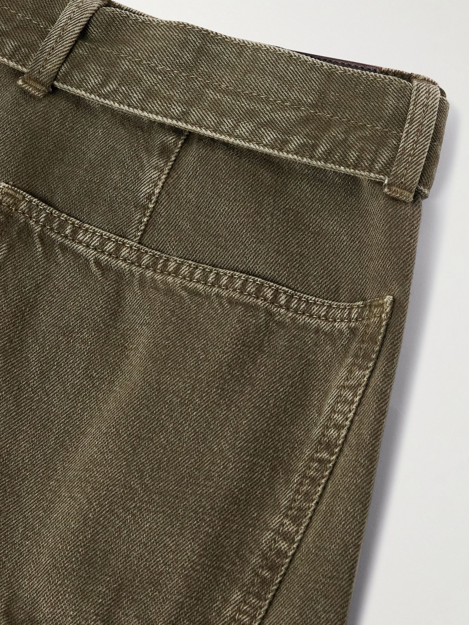 Twisted Wide-Leg Belted Jeans Green - 5