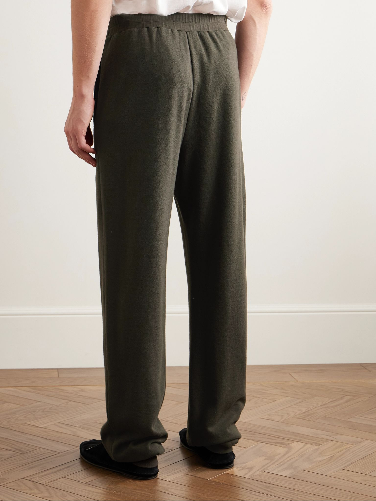 Navo Tapered Cotton and Cashmere-Blend Jersey Sweatpants Dark brown - 4