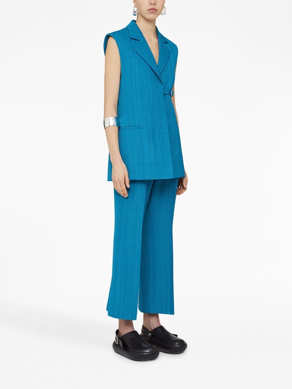 sleeveless belted blazer - 3