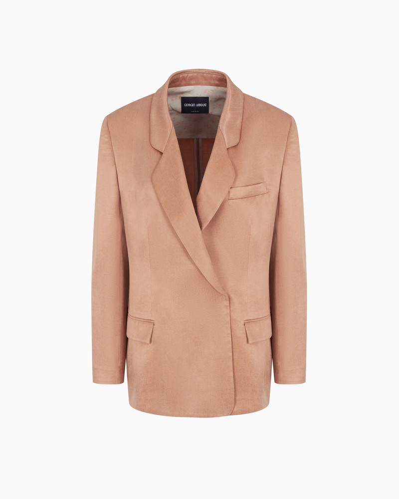 DOUBLE-BREASTED JACKET IN VISCOSE AND CUPRO 1