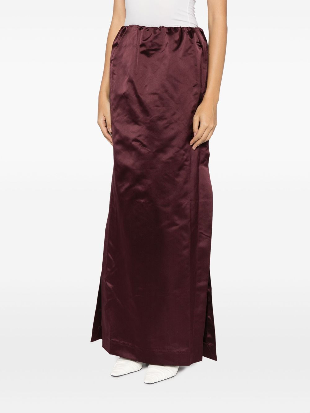 satin-finish silk skirt - 3