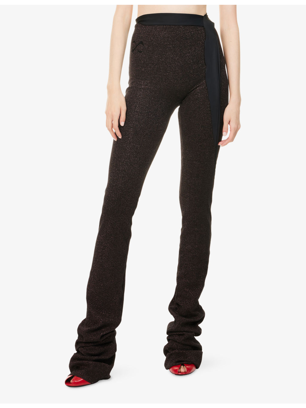 Drape Flared Stretch-Cotton Blend Trousers - 3