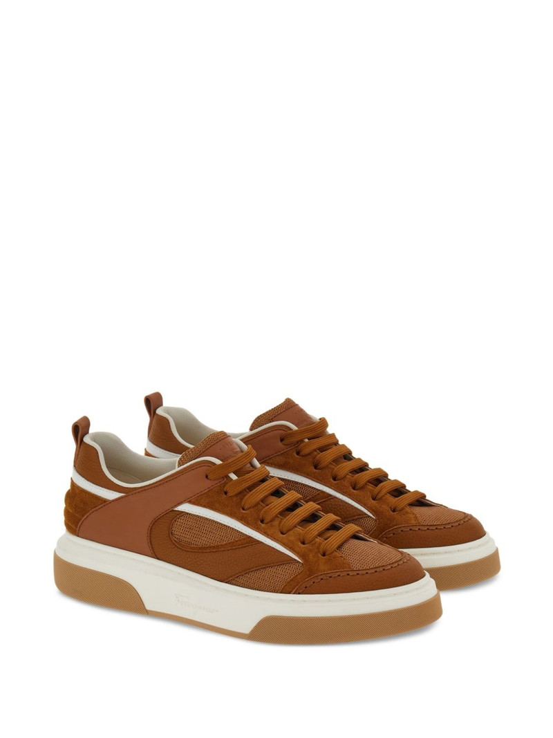 FERRAGAMO quilted panelled-design sneakers outlook