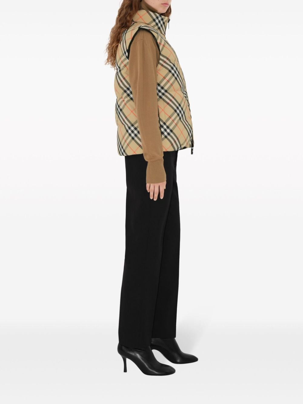check-print reversible  puffer gilet - 3