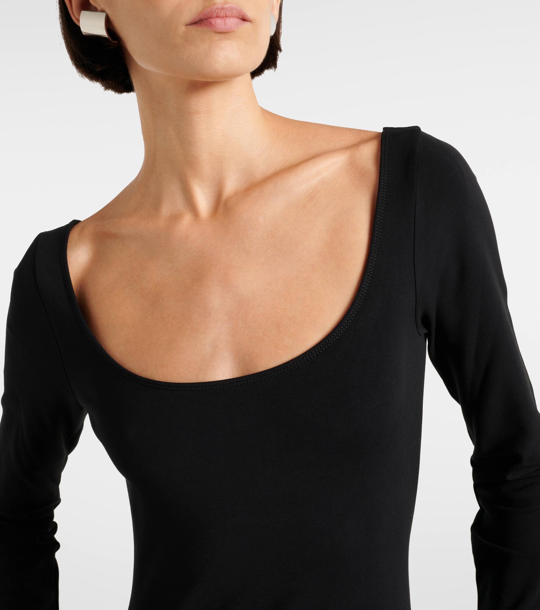 Cotton-blend jersey bodysuit - 4
