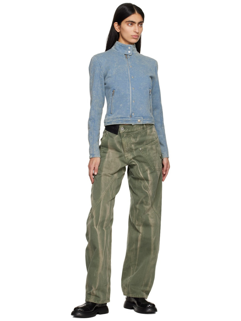 OPEN YY Blue Faded Biker Jacket outlook