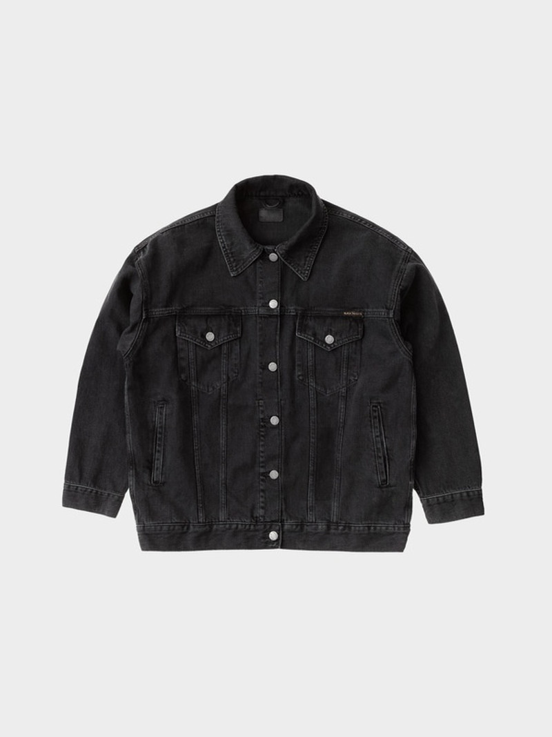 Elin Black Trace Denim Jacket 1