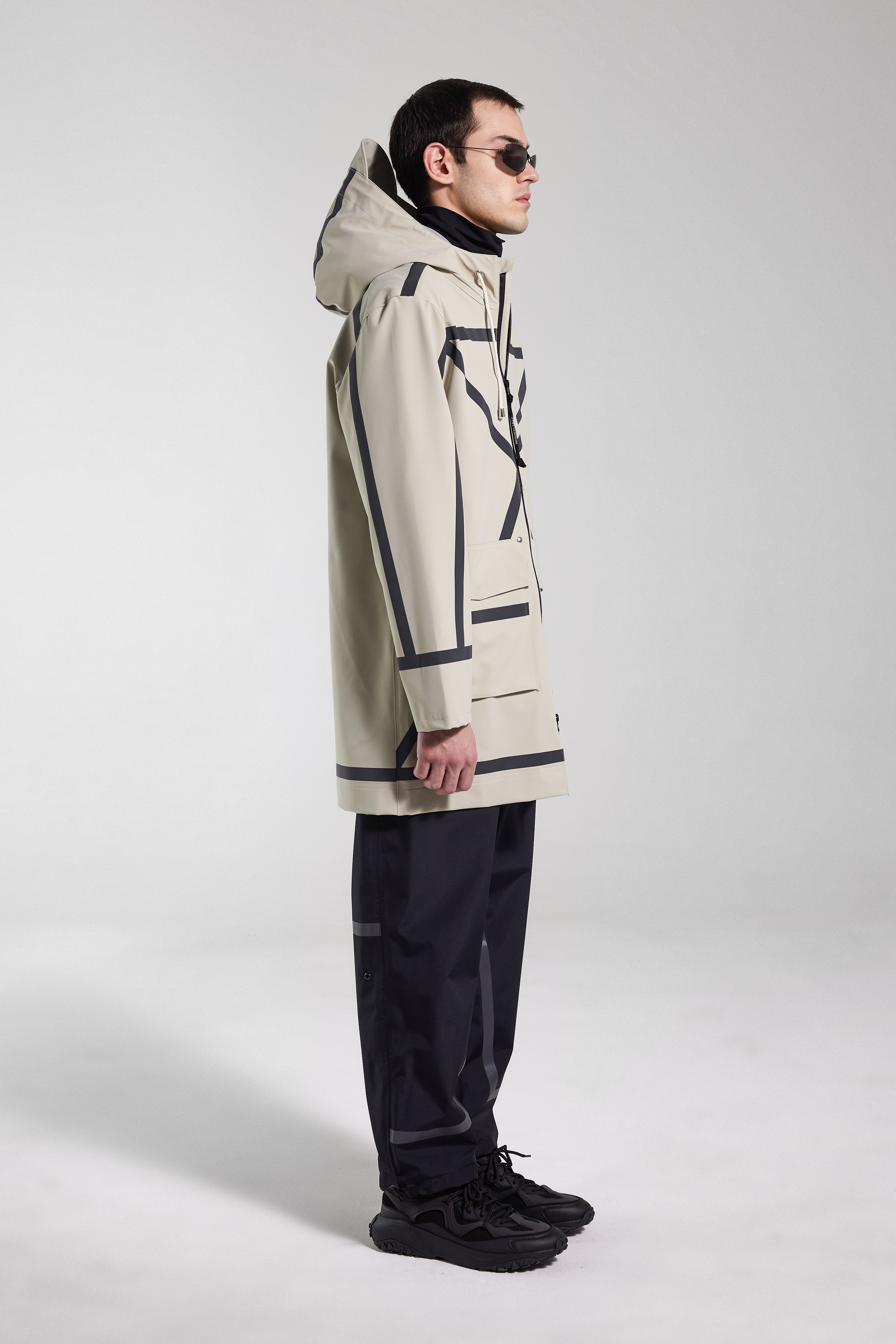 Stockholm Tape Matte Raincoat Pelican - 3