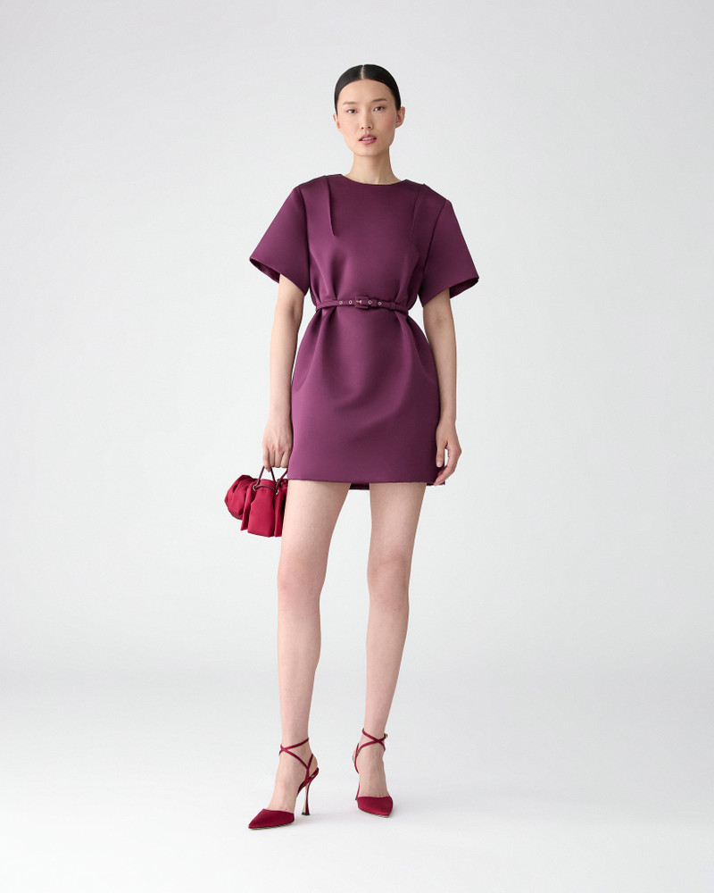 CAROLINA HERRERA Satin Shift Dress with Belt outlook