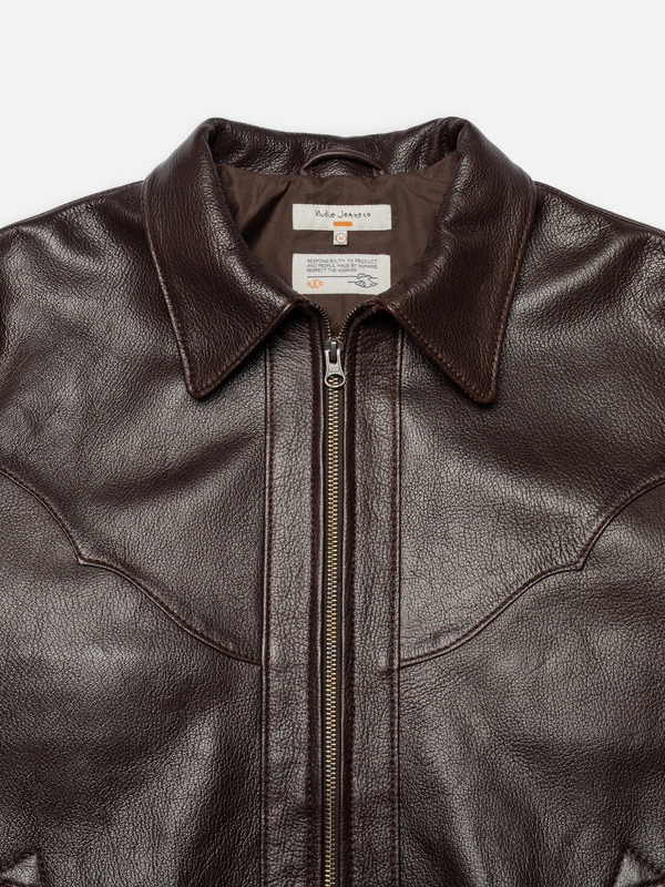 Joppe Western Leather Jacket Brown - 5