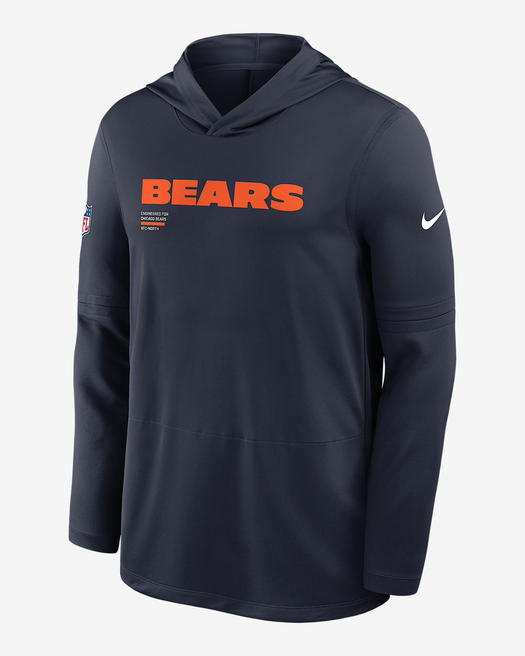 Chicago Bears Pure Fury Sideline Men's Nike Dri-FIT NFL Long-Sleeve Hooded Top - 1