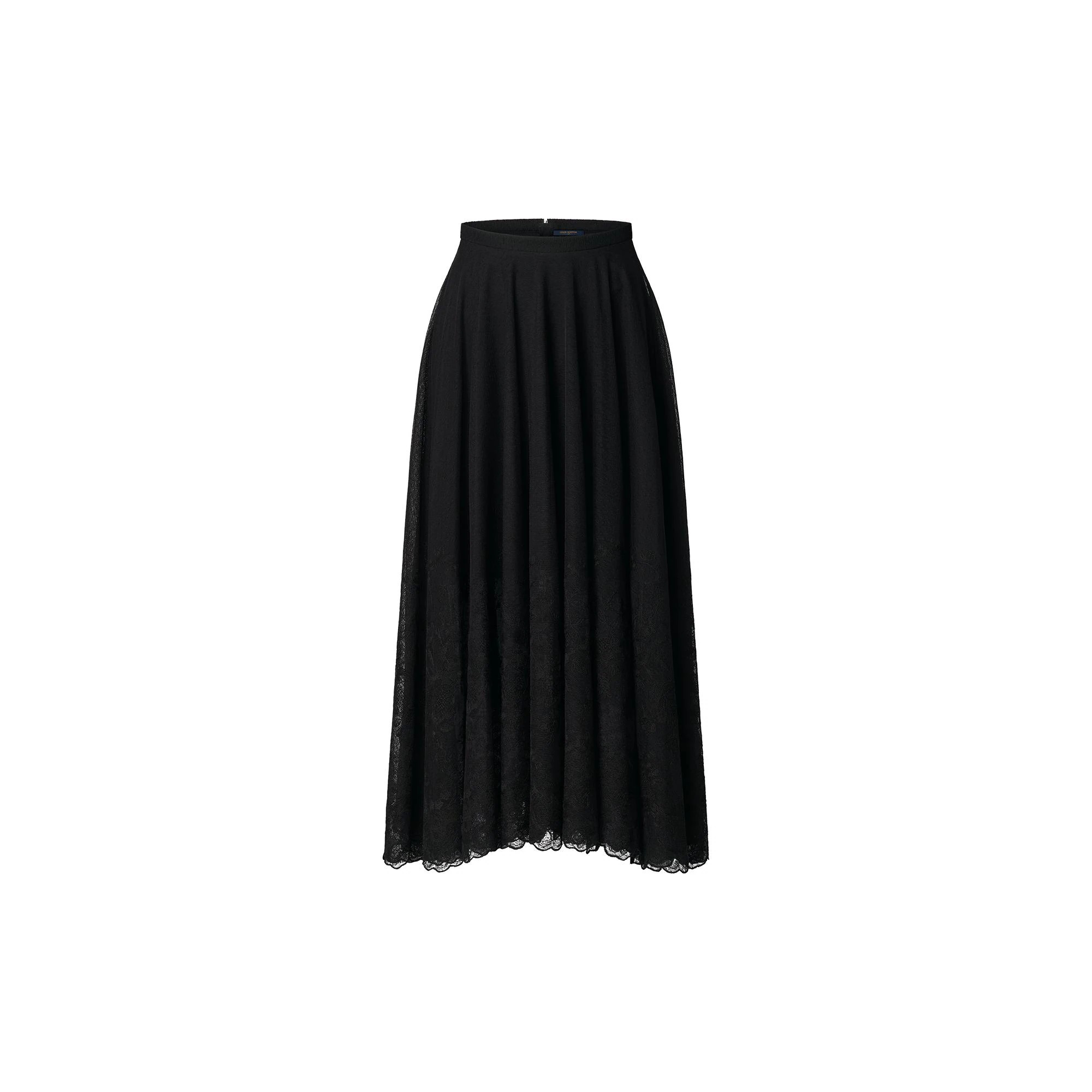 Embroidered Tulle Midi Skirt - 1