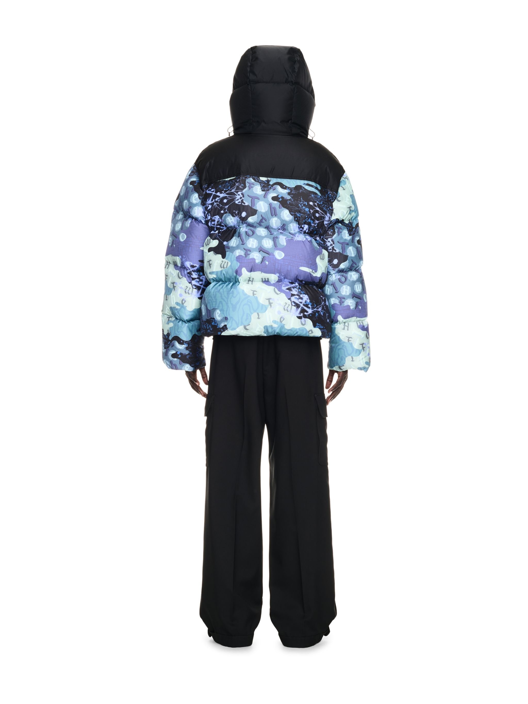 Blue Camo Nylon Down Puffer - 4