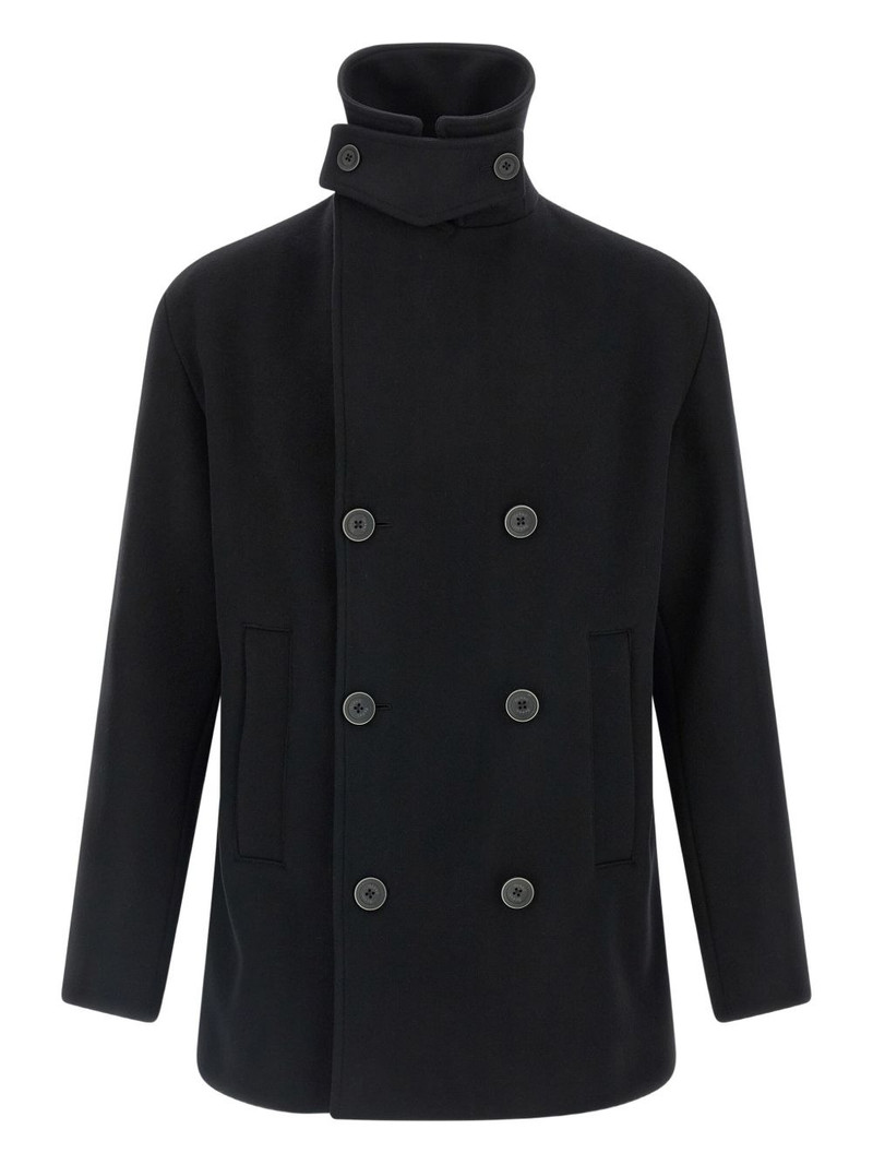 Herno double-breasted high-neck coat outlook