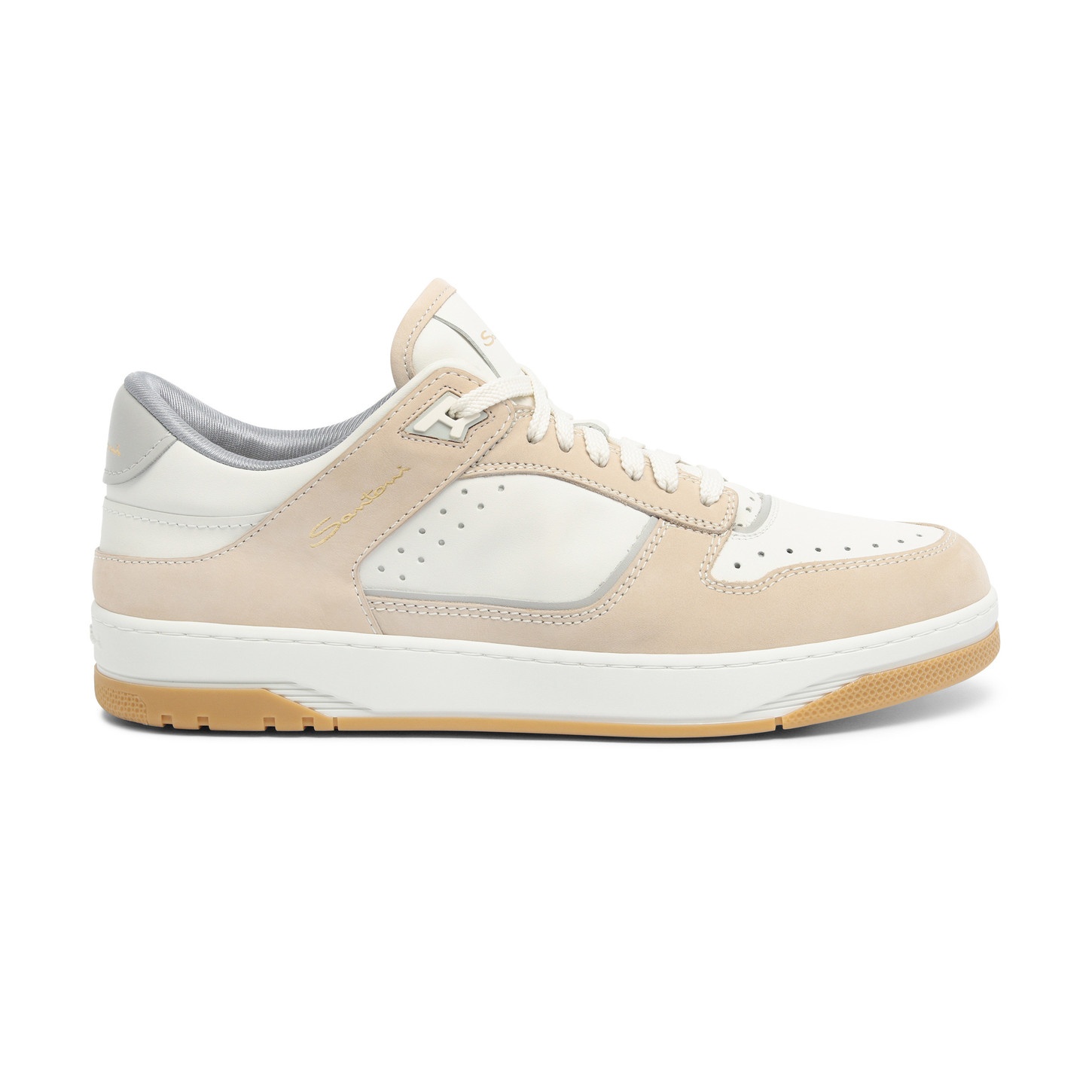 Men’s white and beige leather and nubuck Sneak-Air sneaker - 1