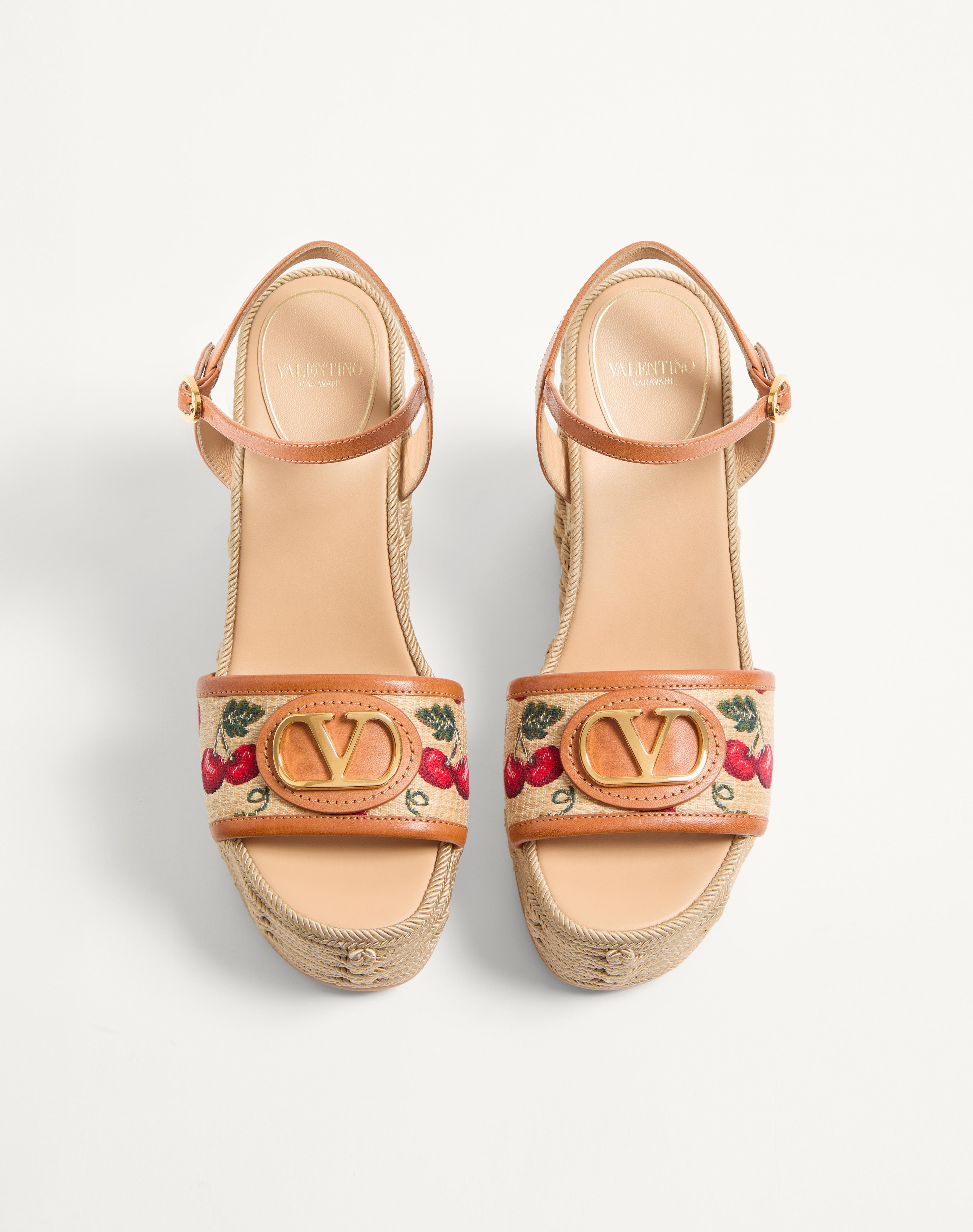 VLOGO SIGNATURE CHERRYFIC PATTERN WEDGE SANDAL 120MM - 4