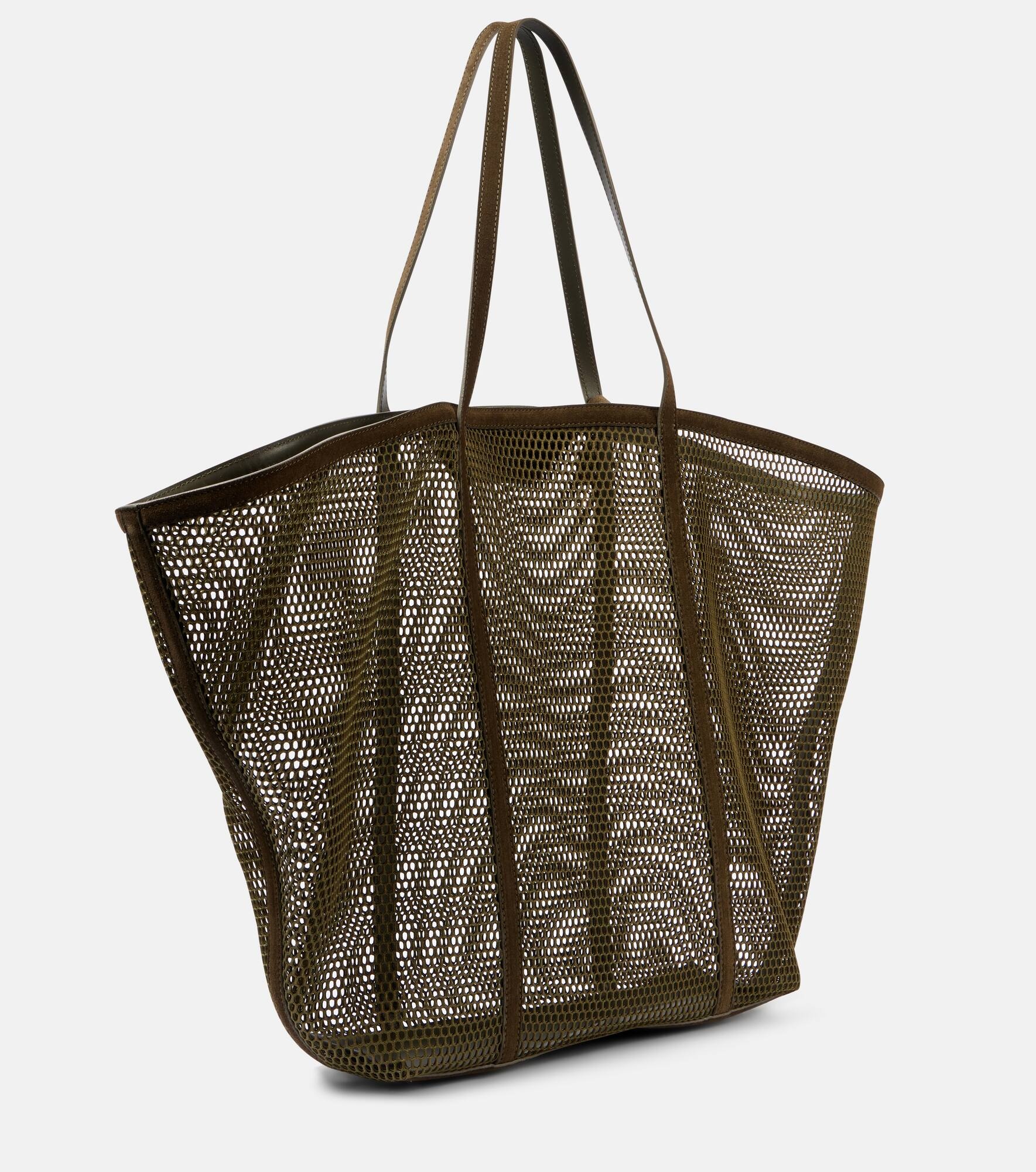 Via Del Mare suede-trimmed tote bag - 4