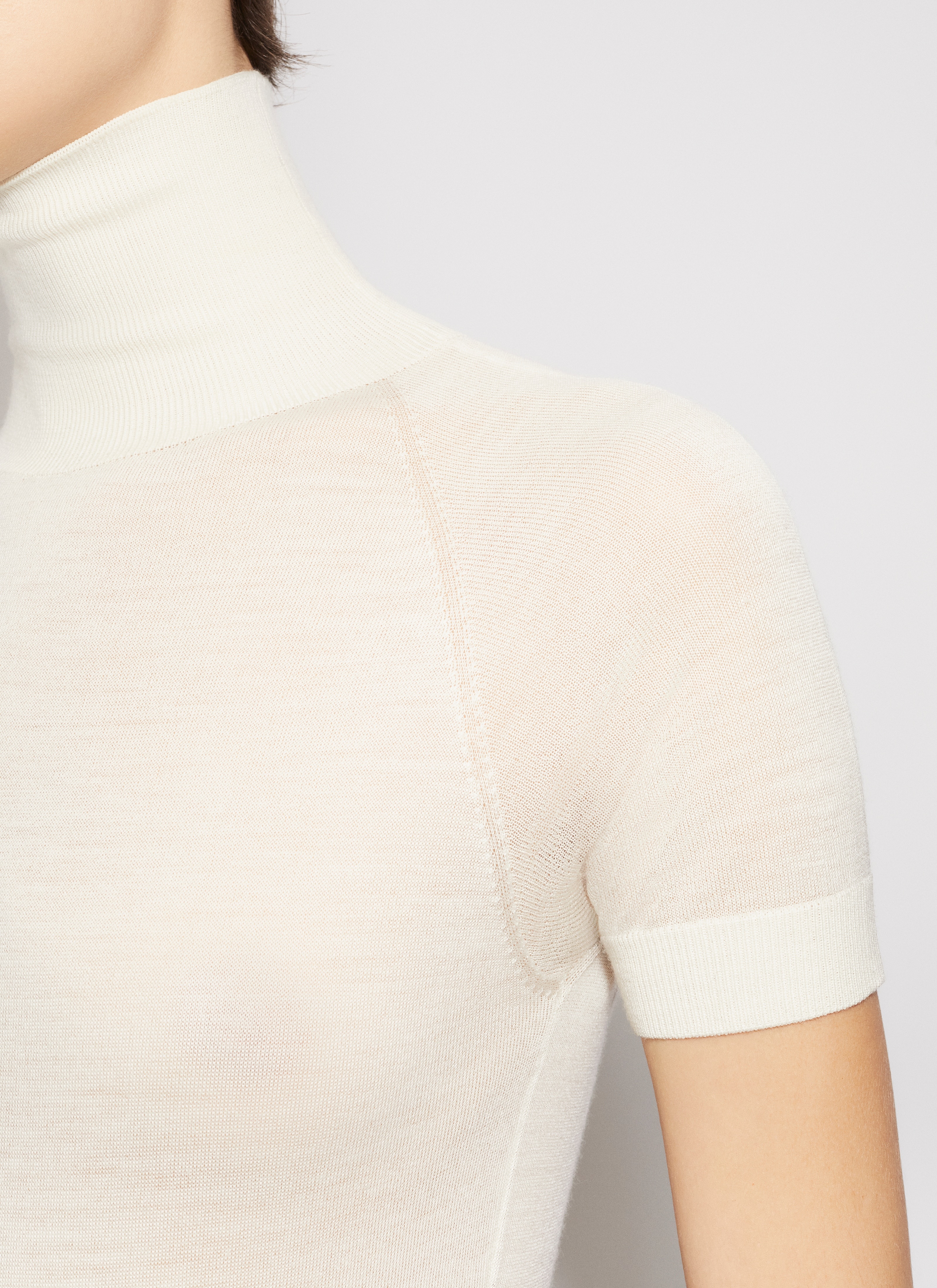 SHORT SLEEVE BODY IN SHEER WOOL KNIT - 6
