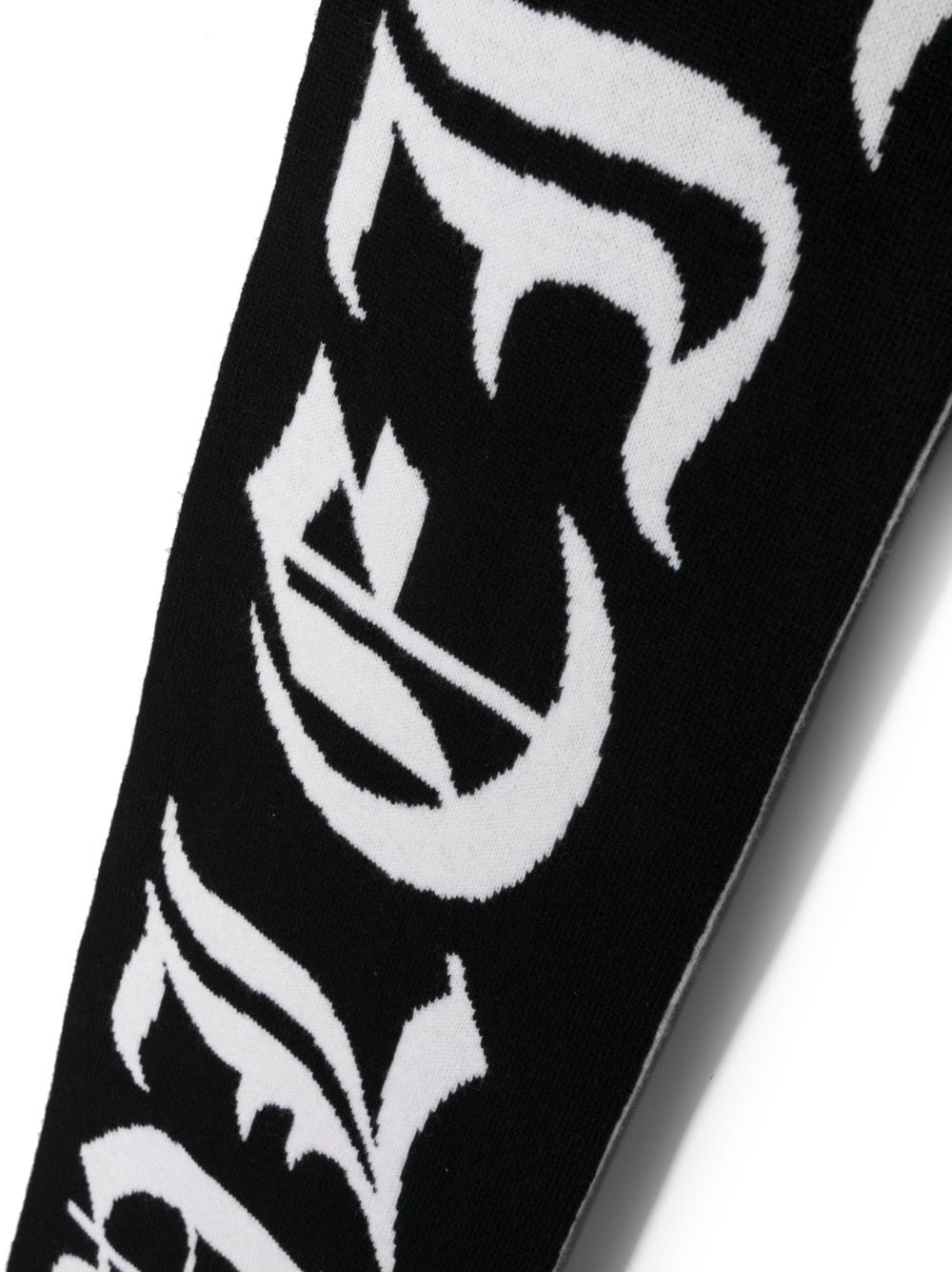 Gothic Plein intarsia knit-logo scarf - 2