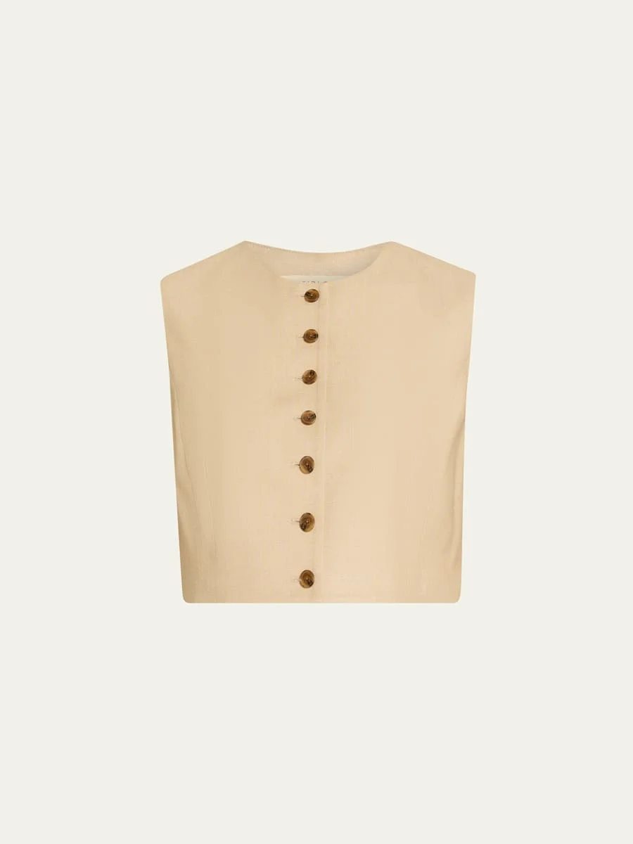 Danielle Silk Tussah Crop Top - 1