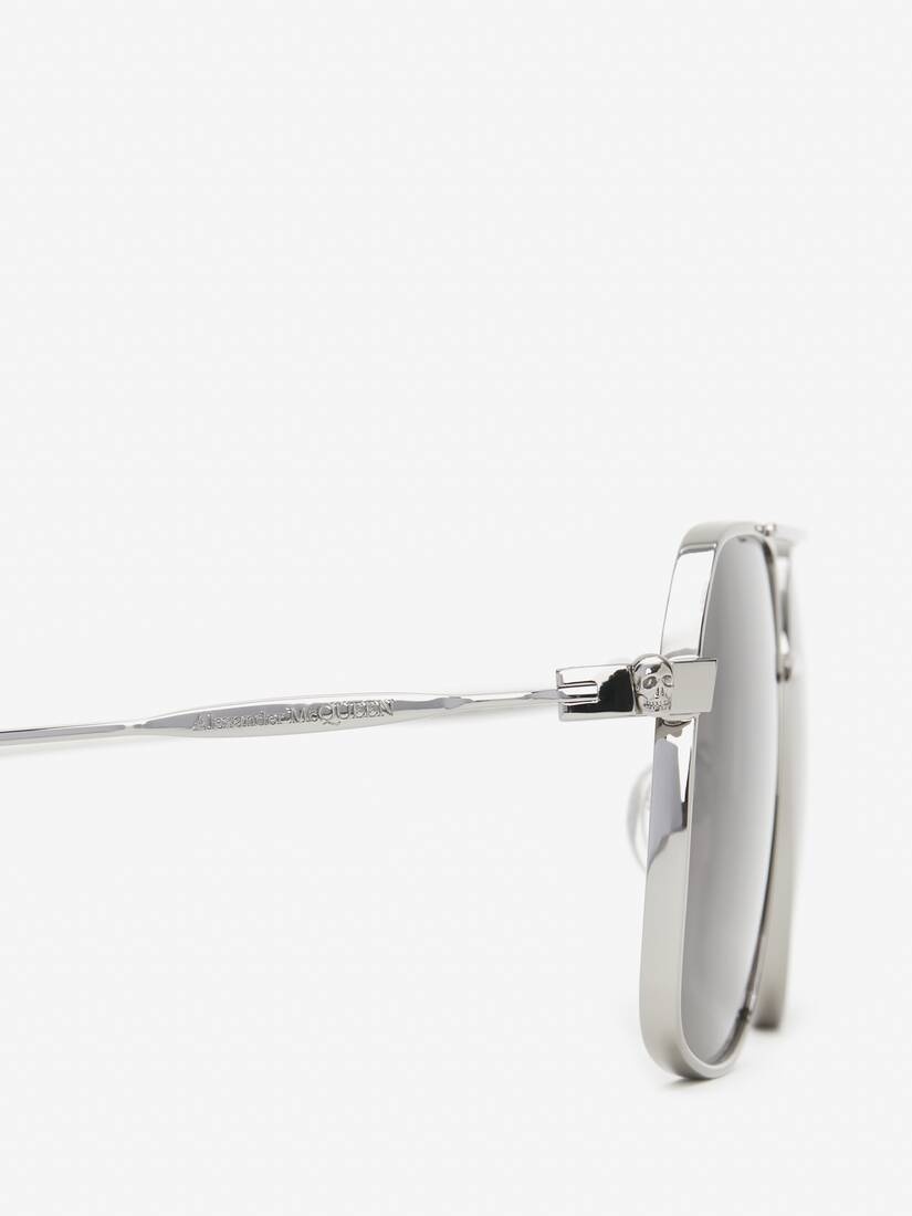 Men's Skull Angle Caravan Sunglasses in Ruthenium - 4
