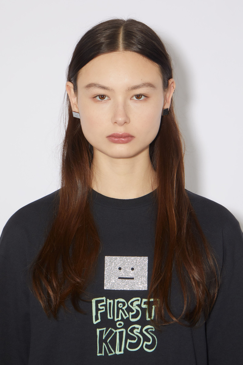 Acne Studios Face logo earrings - Silver outlook