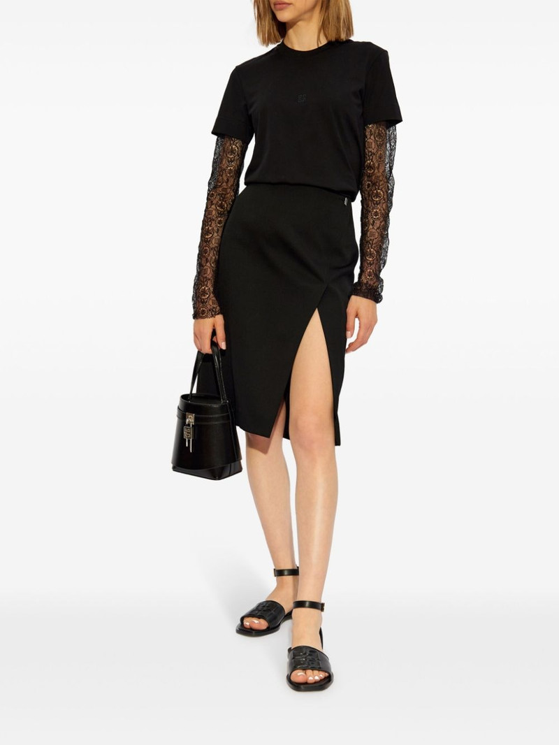 Givenchy layered cotton lace 4G-logo T-shirt outlook