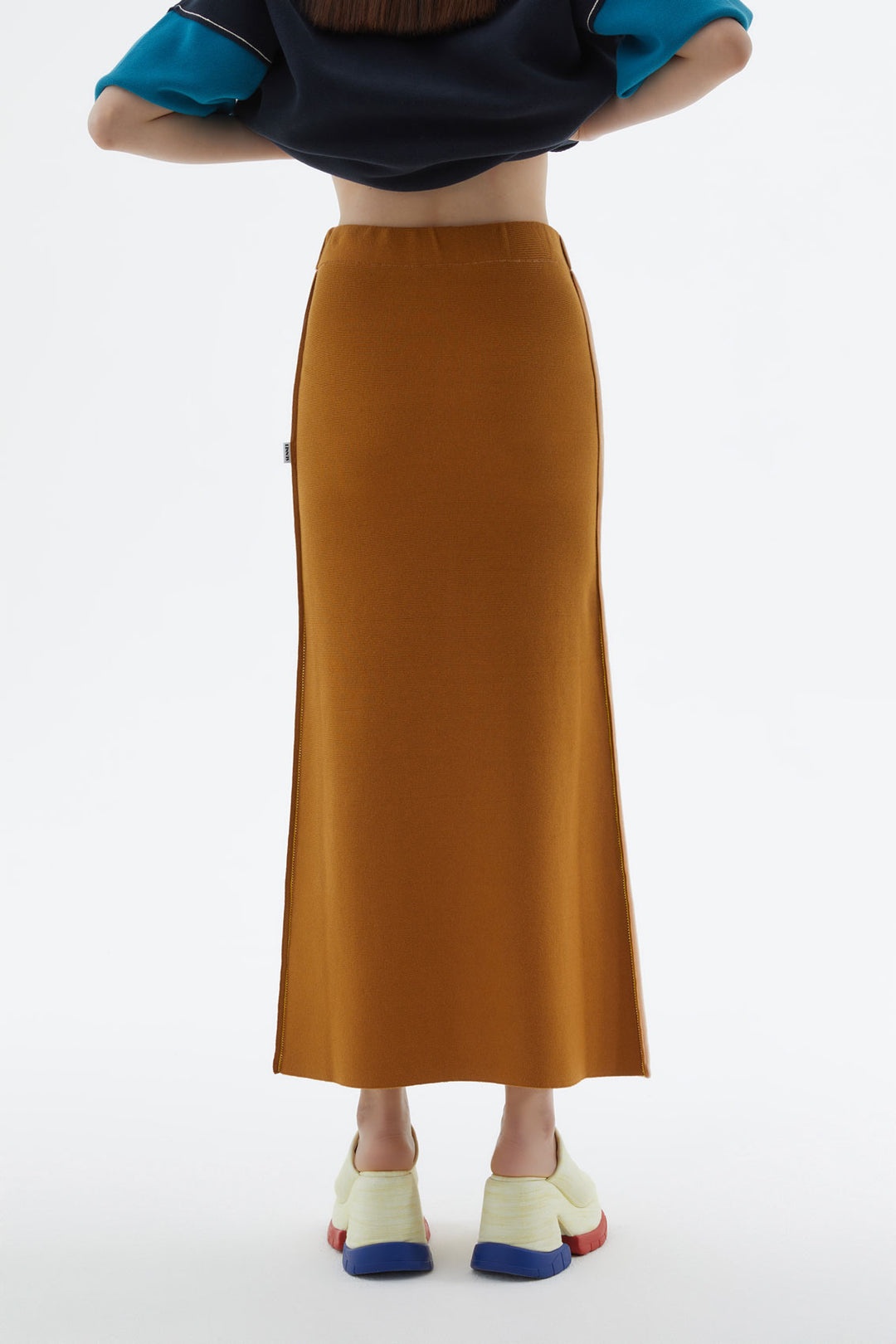 BRONZE & CREAM KNIT SKIRT - 4