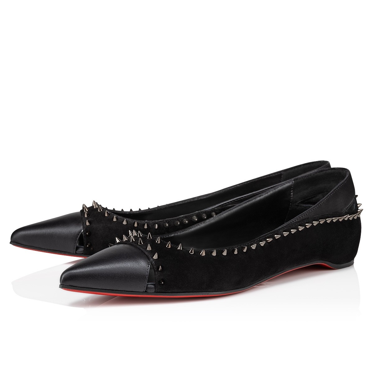 Christian Louboutin DUVETTE SPIKES フラットシューズ Christian Louboutin - Duvette Spikes 100 suede pumps