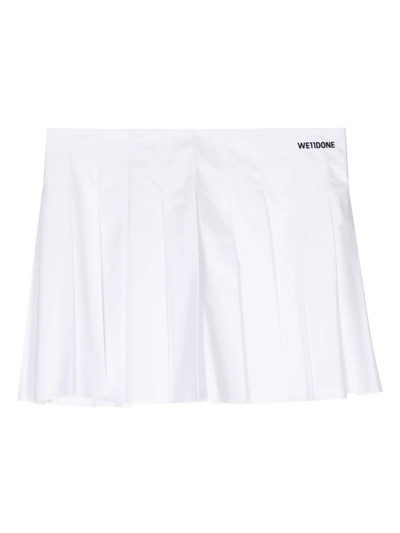 We11done White Womens Box Pleated Mini Skirt outlook