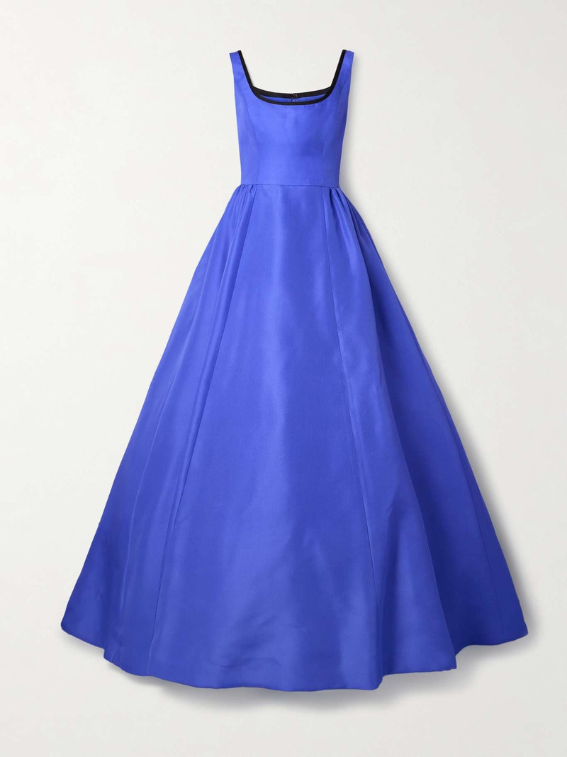 Pleated silk-gazar gown - 1