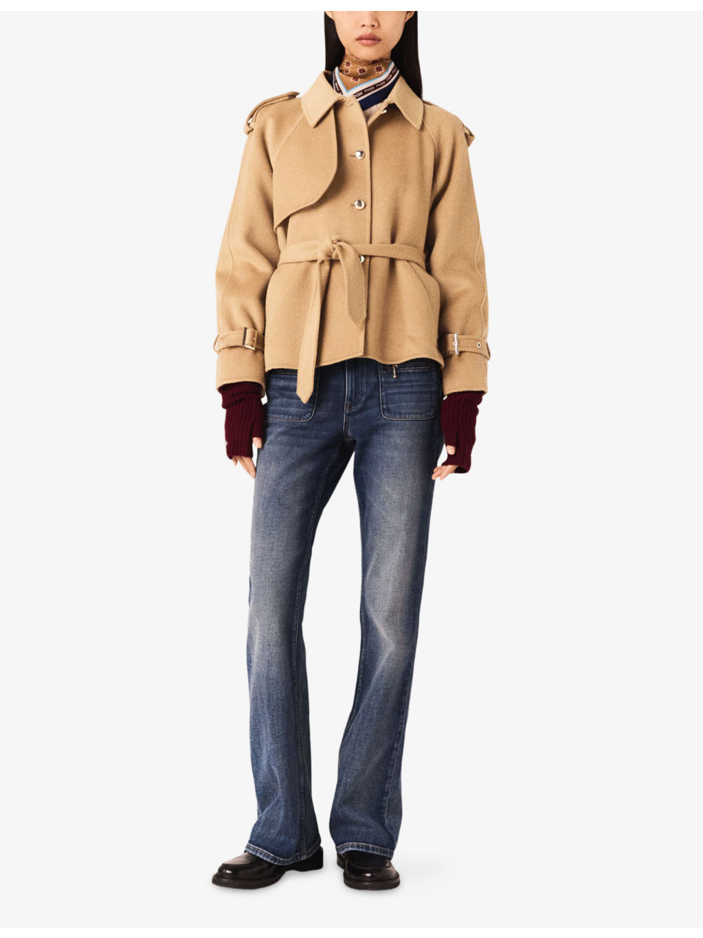 Double-Faced Belt-Tie Wool-Blend Jacket - 2