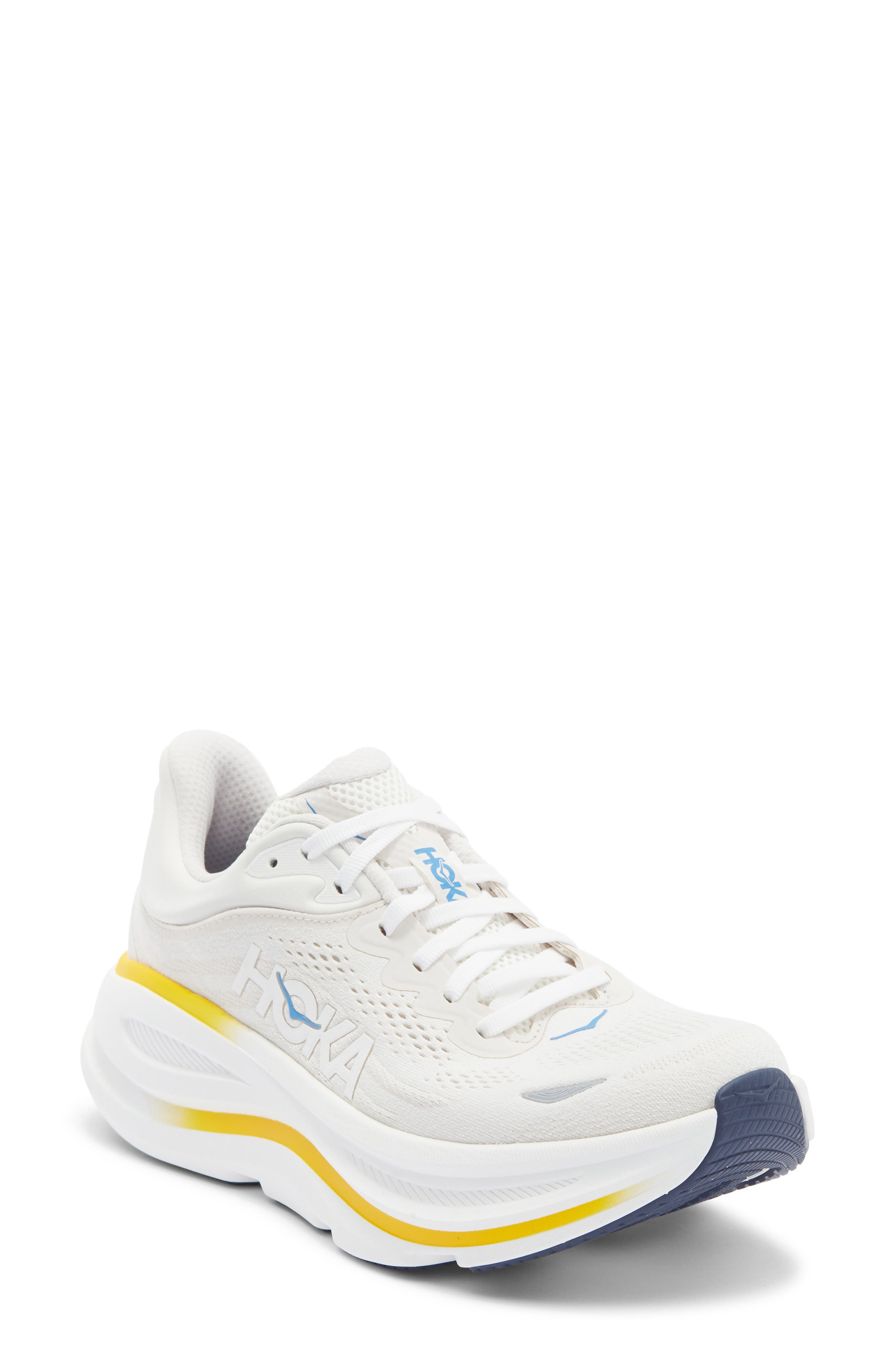 HOKA Bondi 9 Running Shoe in White /Grout at Nordstrom - 1