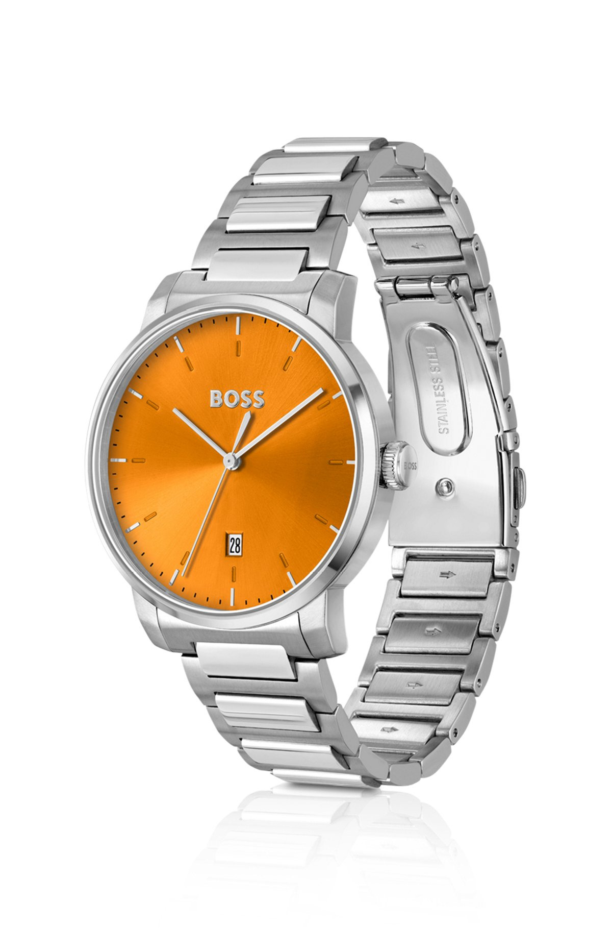 H-LINK-BRACELET WATCH WITH BRUSHED ORANGE DIAL - 2