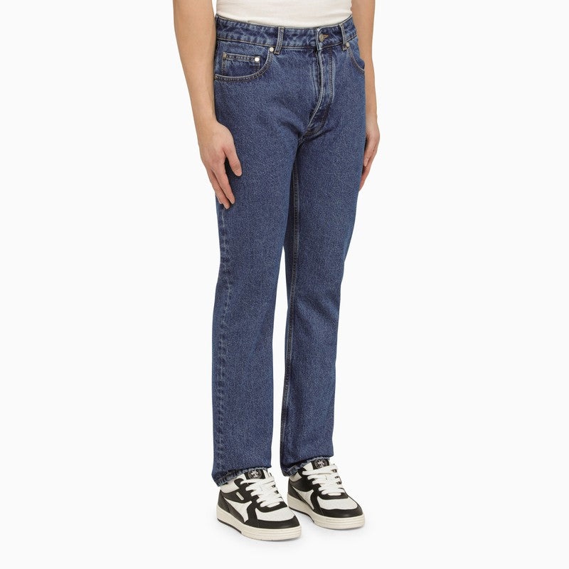 Palm Angels Blue Jeans With Monogram Embroidery Men - 3