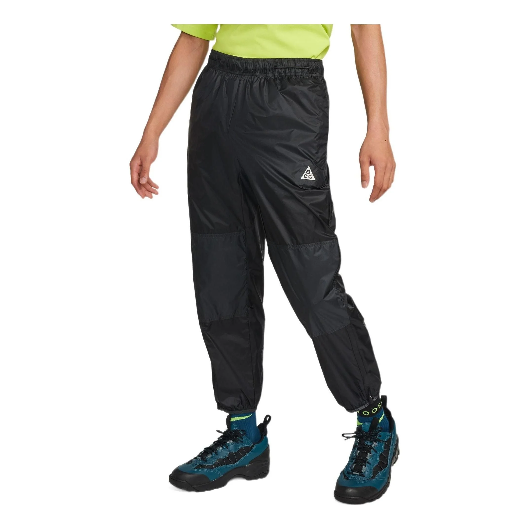 Men's Nike Solid Color Small Logo Label Waterproof Bundle Feet Sports Pants/Trousers/Joggers Black D - 1