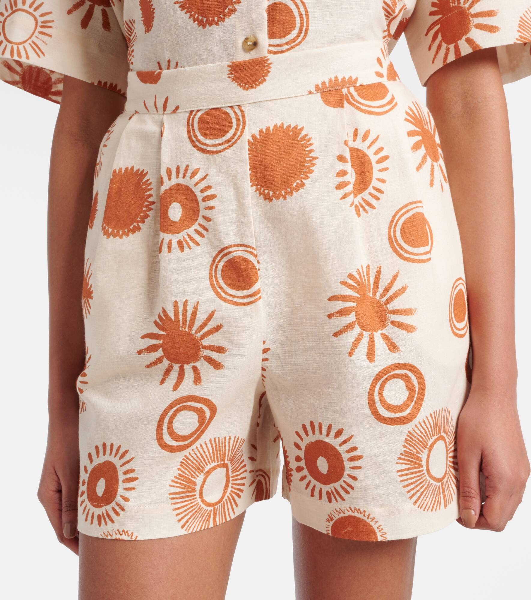 Dallas printed linen and cotton shorts - 4