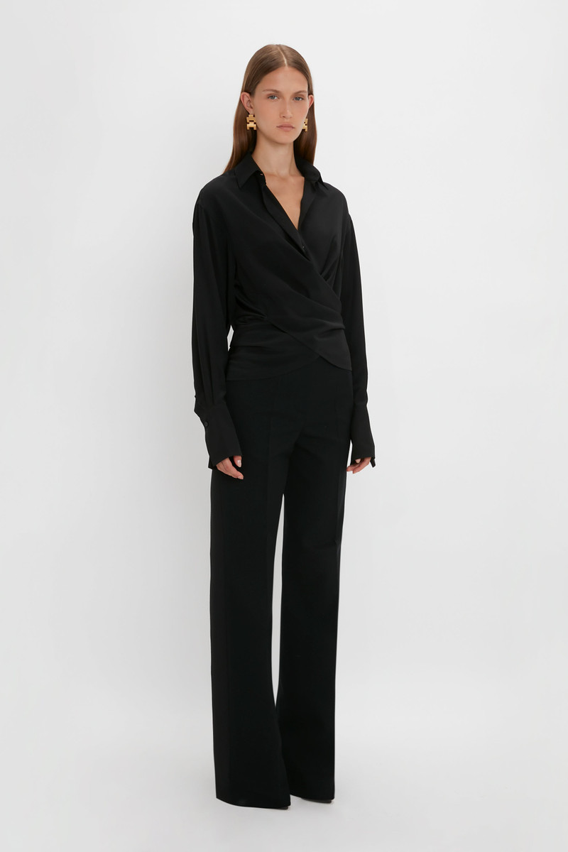 Wrap Front Blouse In Black 3