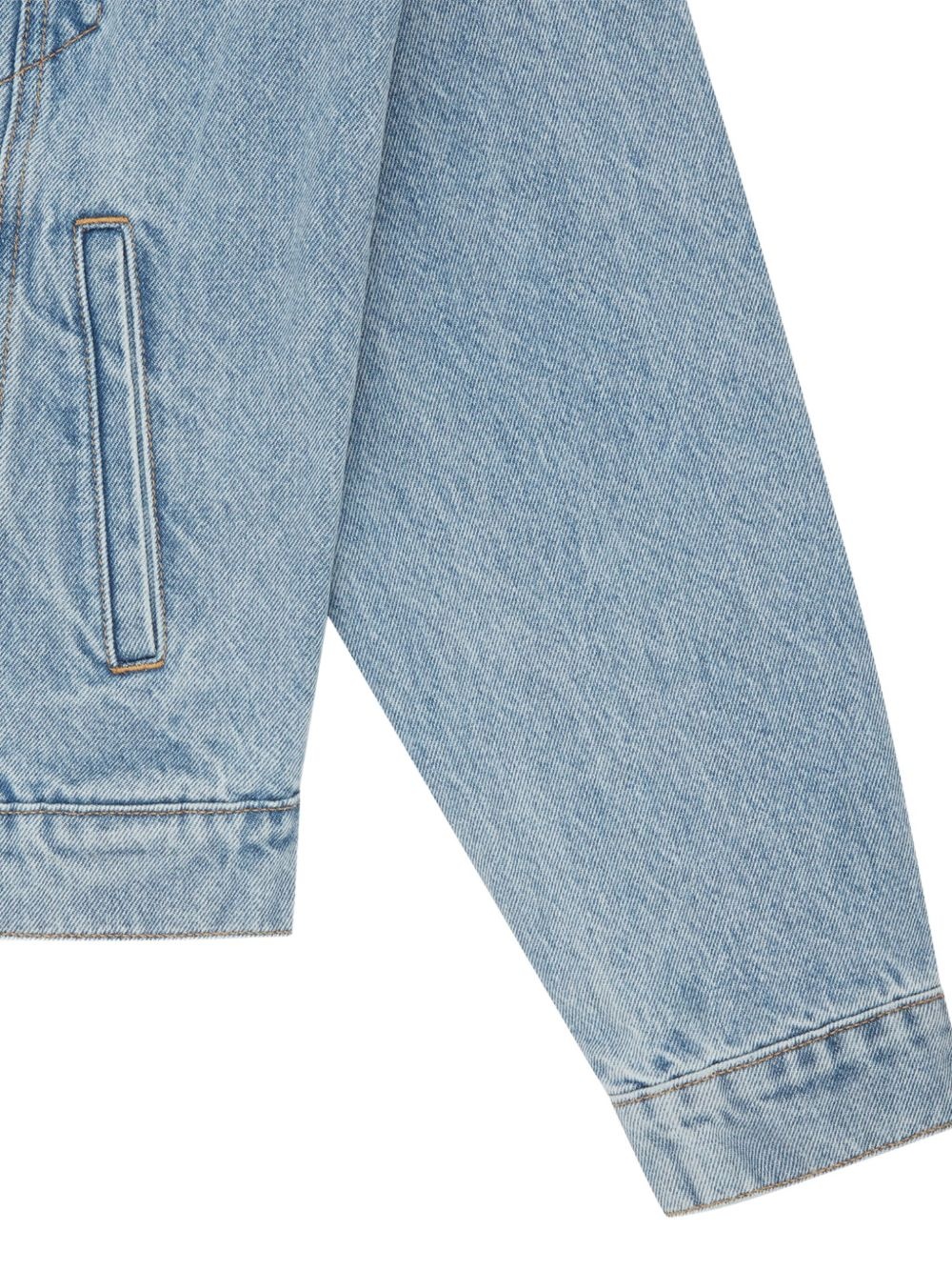 logo print denim jacket - 4