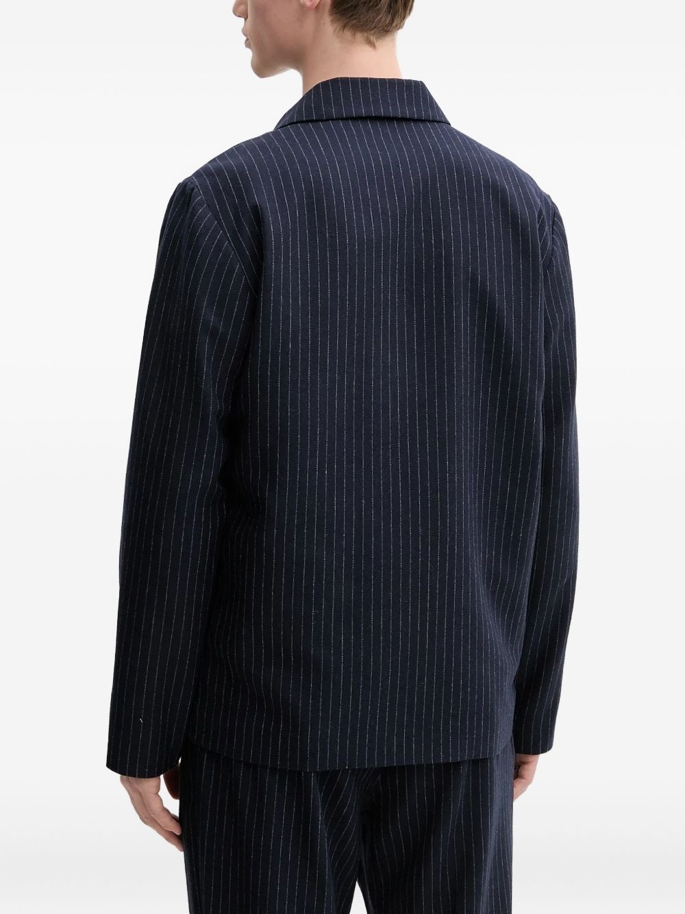 pinstripe wool-blend jacket - 2