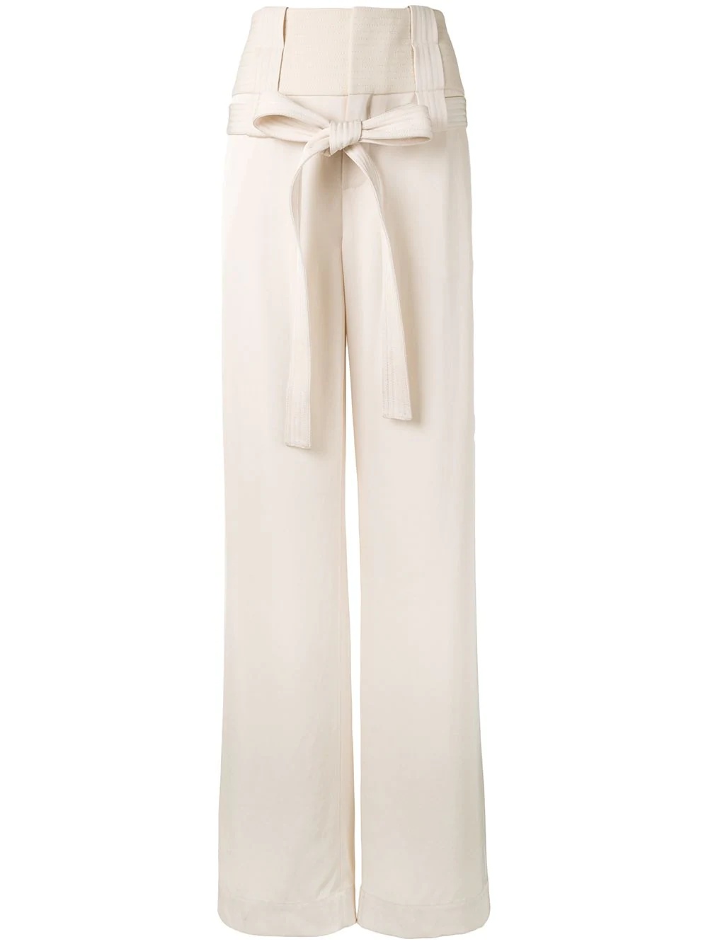 waist-tied tailored trousers - 1