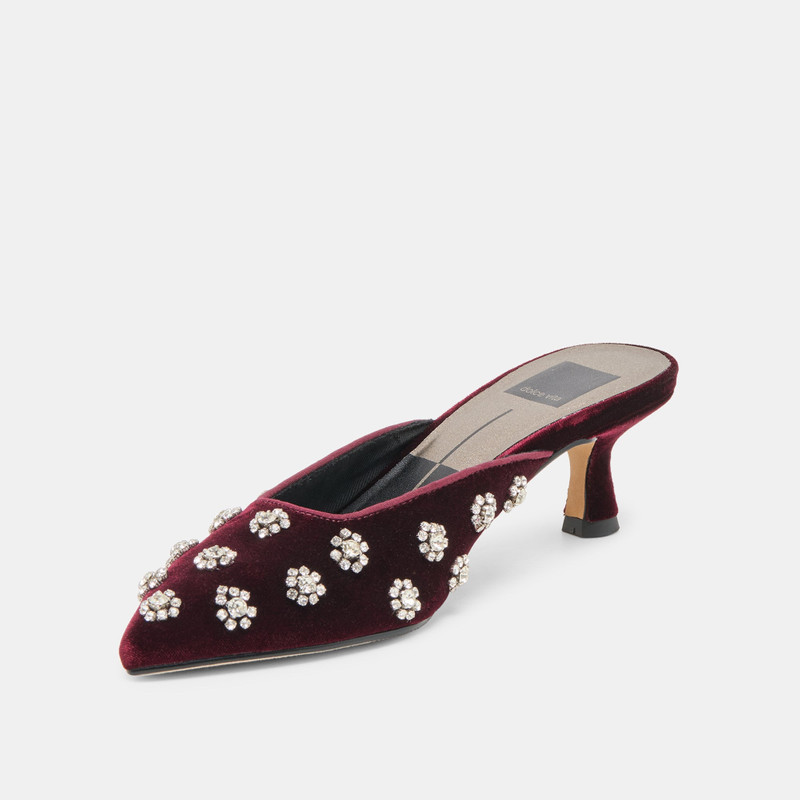 CLARA HEELS BORDEAUX VELVET 7